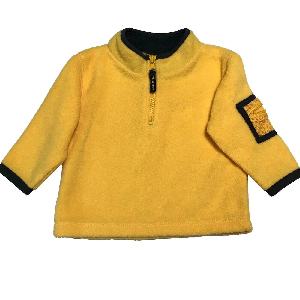 VTG Y2K Old Navy 1/4 Zip Fleece Sweatshirt Toddler 12-18 Months Pullover Cozy